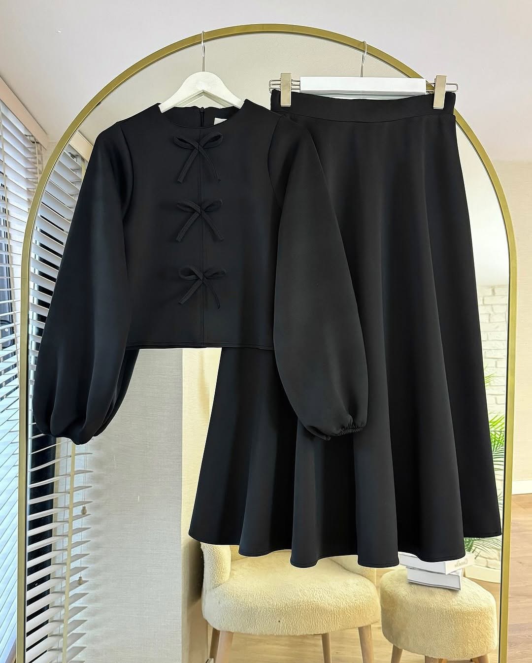 بلوزدامن رنگ سدری