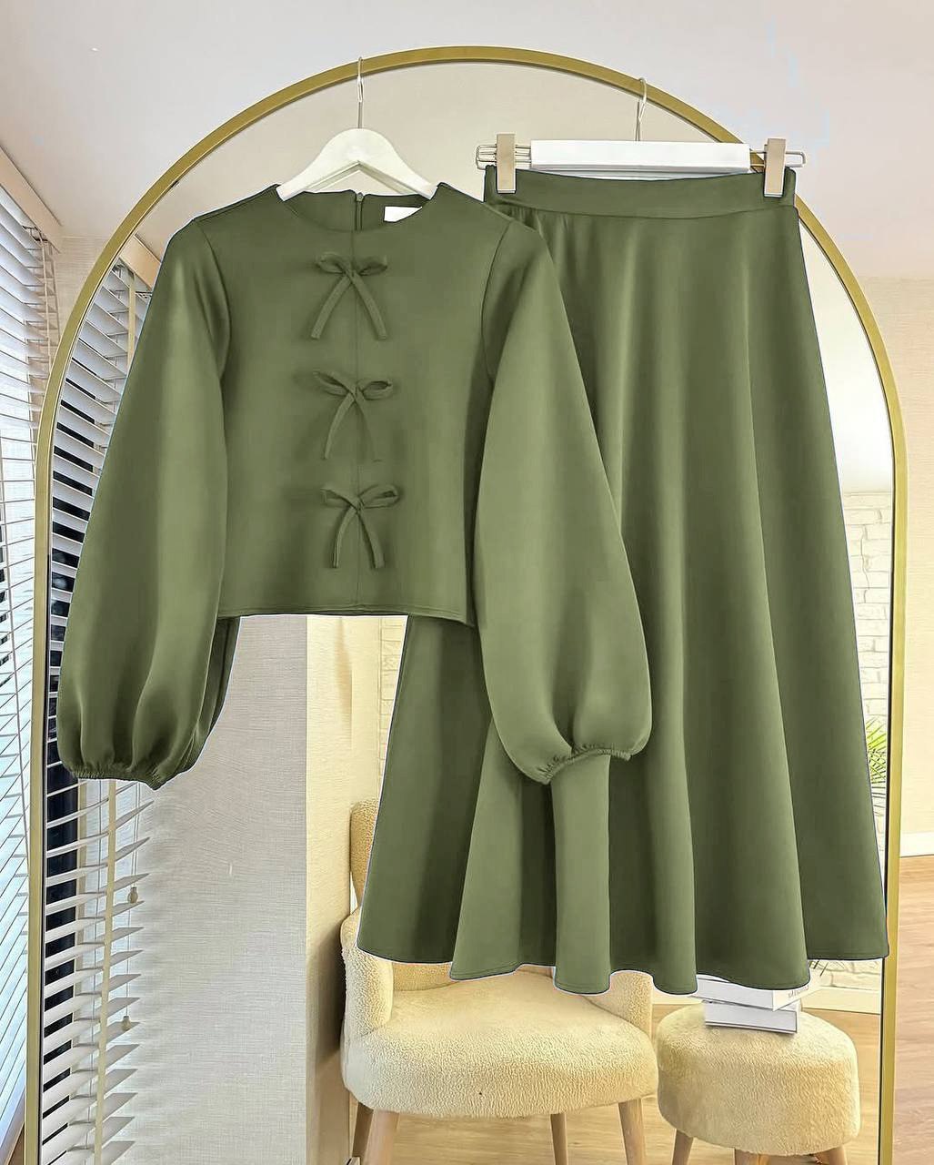 بلوزدامن رنگ سدری