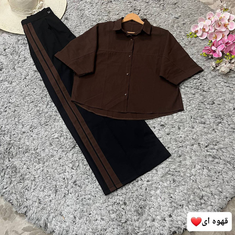 ست ترند دوخط،جنس لنین درجه یک،سایز ۳۸تا۴۸